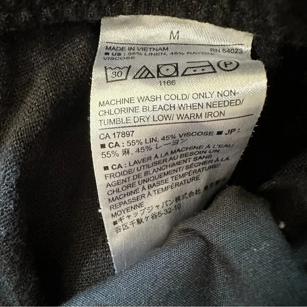 Banana Republic women's linen blend black cargo joggers